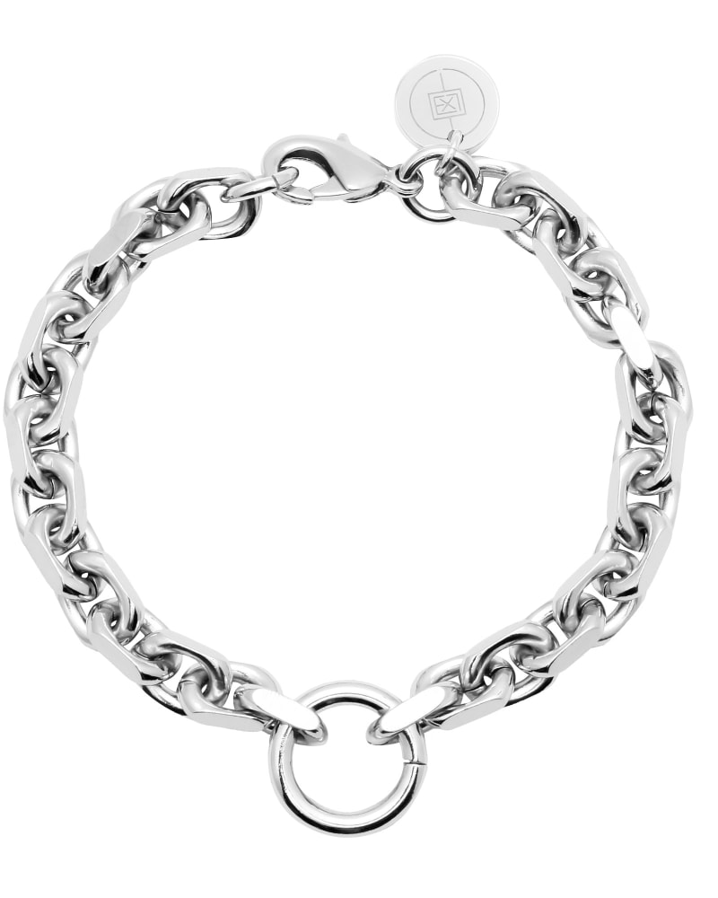 Front of a size 6.5" Gigi Bracelet 6.5" Silver in Silver by Eklexic. | dia_product_style_image_id:275347